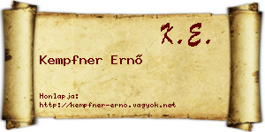 Kempfner Ernő névjegykártya